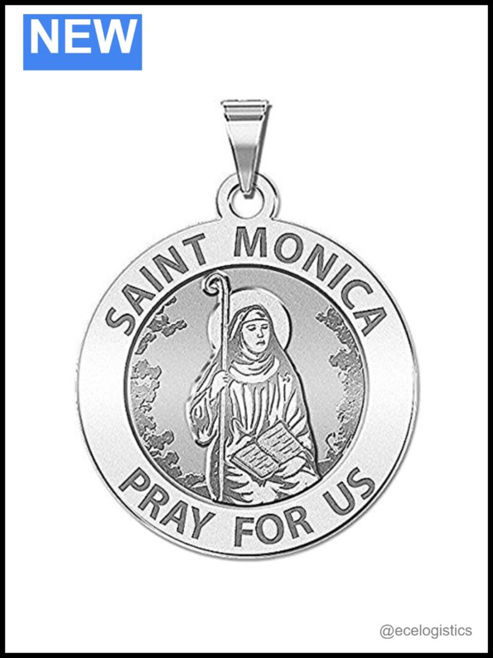 Minimalist Round Circle Pendant Religious Medal 2/3 Inch Dime Size Fine